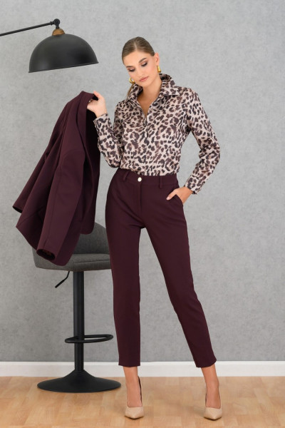 DERPOULI ΓΥΝΑΙΚΕΙΟ ΠΑΝΤΕΛΟΝΙ ΜΕ ΛΑΣΤΙΧΟ BURGUNDY 1.15.38869