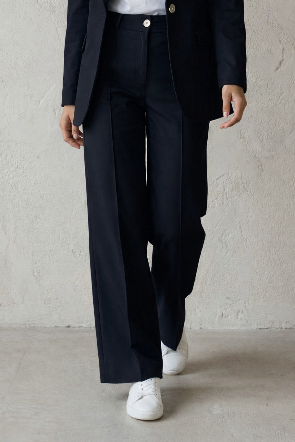 DERPOULI ΓΥΝΑΙΚΕΙΟ ΠΑΝΤΕΛΟΝΙ WIDE LEG ΣΚΟΥΡΟ ΜΠΛΕ 1.15.39322