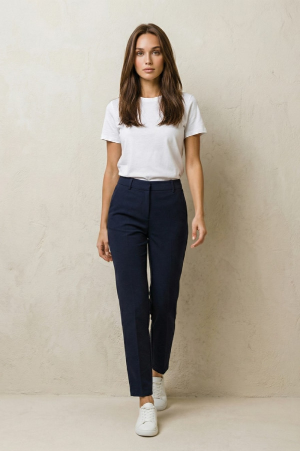 Γυναικείο παντελόνι μπλε με ελαστική εφαρμογή – Derpouli 1.15.39315