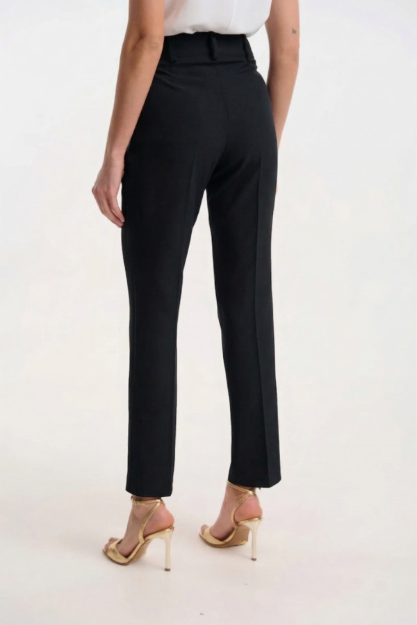 Γυναικείο μαύρο παντελόνι κρεπ ψηλόμεσο με ίσια γραμμή  Fibes - 04-8102