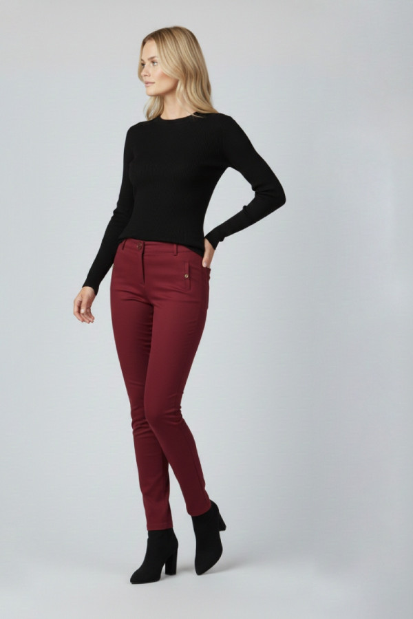 LUI E LEI ΓΥΝΑΙΚΕΙΟ ΠΑΝΤΕΛΟΝΙ ΒΑΜΒΑΚΕΡΟ BURGUNDY 124105