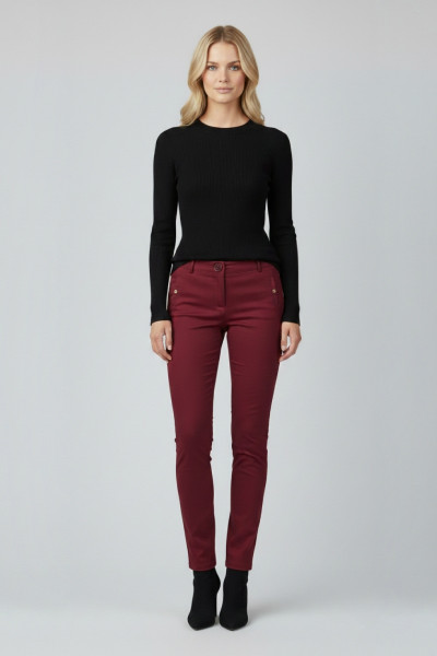 LUI E LEI ΓΥΝΑΙΚΕΙΟ ΠΑΝΤΕΛΟΝΙ ΒΑΜΒΑΚΕΡΟ BURGUNDY 124105