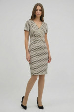 CECILIA ΓΥΝΑΙΚΕΙΟ MIDI ΦΟΡΕΜΑ ΜΕ "V" ΚΑΙ  ΠΟΥΑ ΜΟΤΙΒΟ A19C226