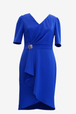 VAGIAS ΓΥΝΑΙΚΕΙΟ ΦΟΡΕΜΑ MIDI ΚΡΟΥΑΖΕ ΣΑΤΕΝ ROYAL BLUE 5705-101