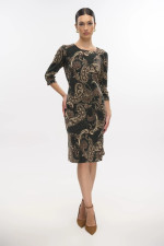 FIBES ΓΥΝΑΙΚΕΙΟ MIDI ΦΟΡΕΜΑ ΣΕ ΛΕΠΤΗ ΠΛΕΞΗ ΕΜΠΡΙΜΕ PLAISEY ΜΑΥΡΟ 05-9339