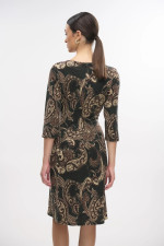 FIBES ΓΥΝΑΙΚΕΙΟ MIDI ΦΟΡΕΜΑ ΣΕ ΛΕΠΤΗ ΠΛΕΞΗ ΕΜΠΡΙΜΕ PLAISEY ΜΑΥΡΟ 05-9339