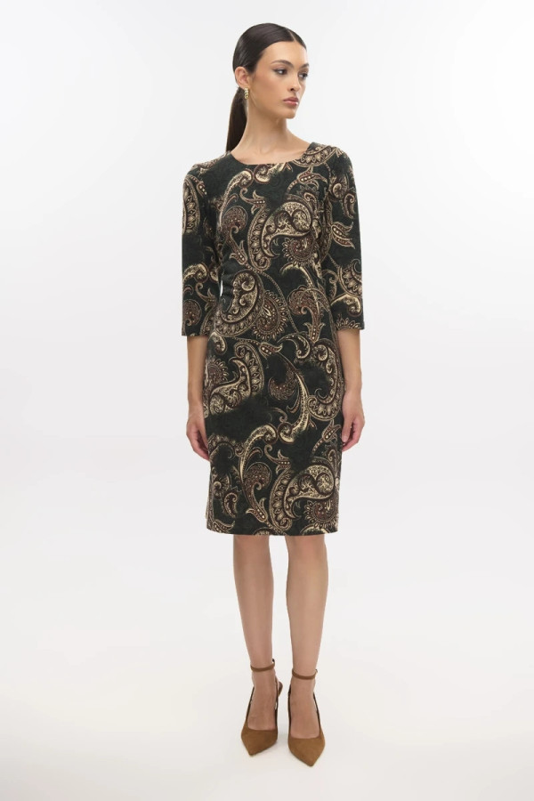 FIBES ΓΥΝΑΙΚΕΙΟ MIDI ΦΟΡΕΜΑ ΣΕ ΛΕΠΤΗ ΠΛΕΞΗ ΕΜΠΡΙΜΕ PLAISEY ΜΑΥΡΟ 05-9339