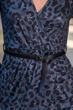 DERPOULI ΓΥΝΑΙΚΕΙΟ ΦΟΡΕΜΑ ΚΡΟΥΑΖΕ ΜΕ ΖΩΝΗ ANIMAL PRINT ΜΠΛΕ 1.20.27167