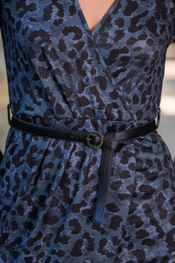 DERPOULI ΓΥΝΑΙΚΕΙΟ ΦΟΡΕΜΑ ΚΡΟΥΑΖΕ ΜΕ ΖΩΝΗ ANIMAL PRINT ΜΠΛΕ 1.20.27167