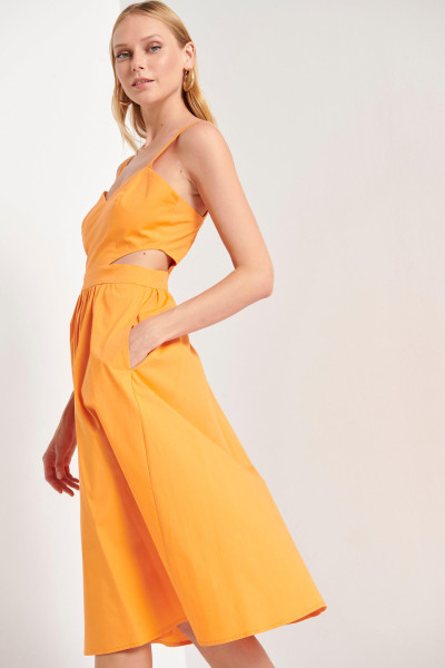 BILL COST MIDI DRESS WITH OPENINGS AT THE WAIST PORCELAIN 10-180242-0