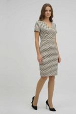 CECILIA ΓΥΝΑΙΚΕΙΟ MIDI ΦΟΡΕΜΑ ΜΕ "V" ΚΑΙ  ΠΟΥΑ ΜΟΤΙΒΟ A19C226