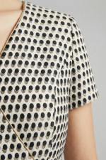 CECILIA ΓΥΝΑΙΚΕΙΟ MIDI ΦΟΡΕΜΑ ΜΕ "V" ΚΑΙ  ΠΟΥΑ ΜΟΤΙΒΟ A19C226