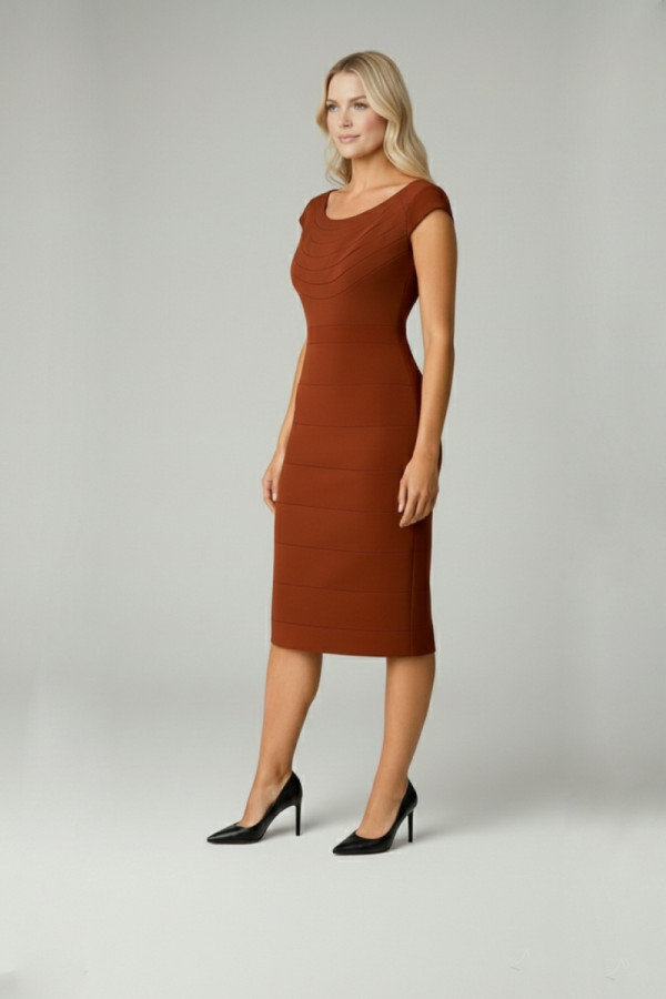 VAGIAS ΓΥΝΑΙΚΕΙΟ MIDI ΦΟΡΕΜΑ ΖΑΠΟΝΕ ΜΕ EXTRA MANIKIA BRICK 9705-20