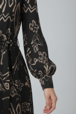 VAGIAS ΓΥΝΑΙΚΕΙΟ ΦΟΡΕΜΑ MIDI ΜΕ "V" ΝΤΕΚΟΛΤΕ ΕΜΠΡΙΜΕ ΜΑΥΡΟ 3658-42