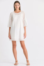 BILL COST ΓΥΝΑΙΚΕΙΟ ΦΟΡΕΜΑ BRODERIE  ΣΕ "Α" ΓΡΑΜΜΗ ΛΕΥΚΟ 10-350468-0