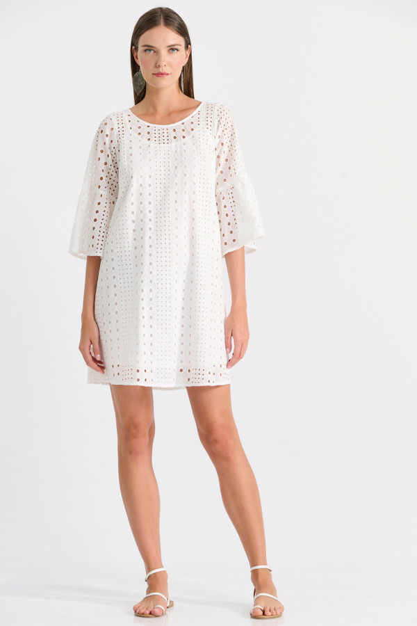 BILL COST ΓΥΝΑΙΚΕΙΟ ΦΟΡΕΜΑ BRODERIE  ΣΕ "Α" ΓΡΑΜΜΗ ΛΕΥΚΟ 10-350468-0
