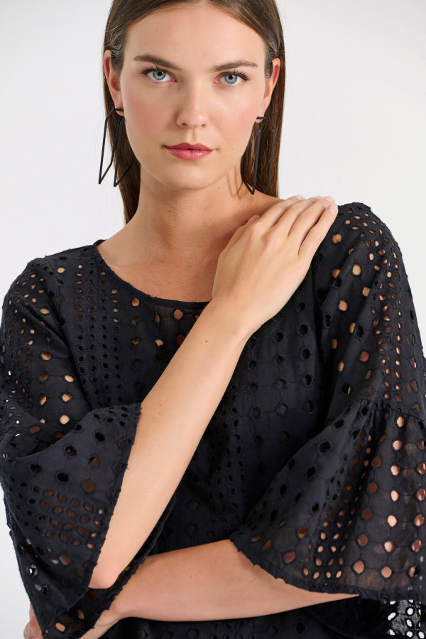 BILL COST ΓΥΝΑΙΚΕΙΟ ΦΟΡΕΜΑ BRODERIE  ΣΕ "Α" ΓΡΑΜΜΗ ΜΑΥΡΟ 10-350468-0