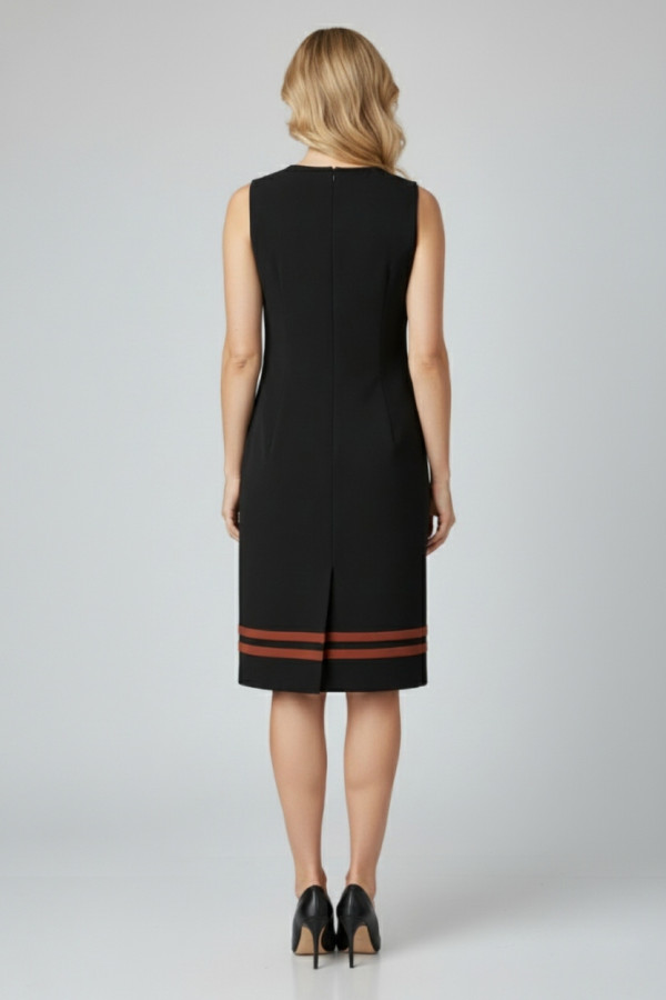 VAGIAS ΓΥΝΑΙΚΕΙΟ MIDI ΦΟΡΕΜΑ ΚΡΕΠ ΜΕ EXTRA MANIKIA ΜΑΥΡΟ 9785-10