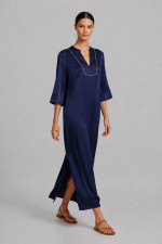 Γυναικείο maxi φόρεμα Derpouli μπλε kimono Σατινέ loose fit 1.20.39403 Γυναικείο maxi φόρεμα Derpouli μπλε kimono Σατινέ loose fit 1.20.39403