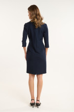 FIBES ΓΥΝΑΙΚΕΙΟ ΜΟΝΟΧΡΩΜΟ ΦΟΡΕΜΑ MIDI "V' ΜΑΚΡΥΜΑΝΙΚΟ ΜΠΛΕ 05-9344