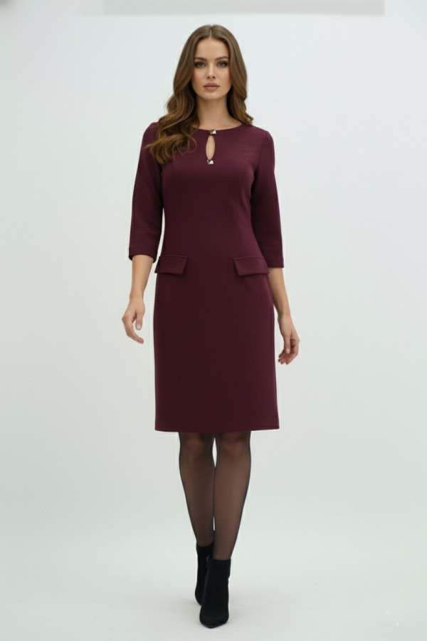 VAGIAS ΓΥΝΑΙΚΕΙΟ ΦΟΡΕΜΑ ΜΕ ΜΑΝΙΚΙΑ ΤΡΟΥΑΚΑΡ PENCIL BURGUNDY 5625-30 VAGIAS ΓΥΝΑΙΚΕΙΟ ΦΟΡΕΜΑ ΜΕ ΜΑΝΙΚΙΑ ΤΡΟΥΑΚΑΡ PENCIL BURGUNDY 5625-30