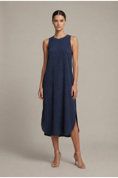 Γυναικείο midi φόρεμα Derpouli μπλε loose fit 1.20.50890