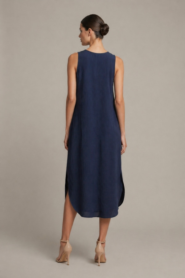 Γυναικείο midi φόρεμα Derpouli μπλε loose fit 1.20.50890