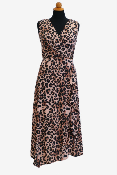 VAGIAS ΓΥΝΑΙΚΕΙΟ ΦΟΡΕΜΑ ΑΜΑΝΙΚΟ ΚΡΟΥΑΖΕ ANIMAL PRINT ΚΑΦΕ 5759-127