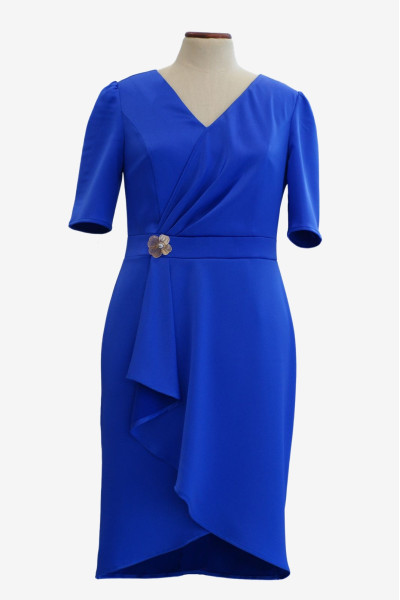 VAGIAS ΓΥΝΑΙΚΕΙΟ ΦΟΡΕΜΑ MIDI ΚΡΟΥΑΖΕ ΣΑΤΕΝ ROYAL BLUE 5705-101