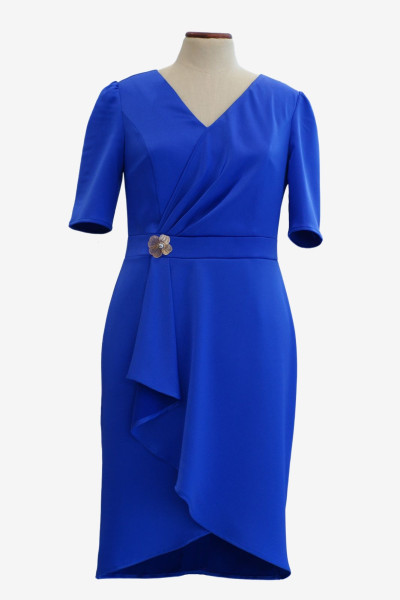 VAGIAS ΓΥΝΑΙΚΕΙΟ ΦΟΡΕΜΑ MIDI ΚΡΟΥΑΖΕ ΣΑΤΕΝ ROYAL BLUE 5705-101