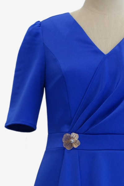 VAGIAS ΓΥΝΑΙΚΕΙΟ ΦΟΡΕΜΑ MIDI ΚΡΟΥΑΖΕ ΣΑΤΕΝ ROYAL BLUE 5705-101