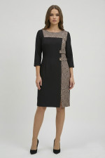VAGIAS ΓΥΝΑΙΚΕΙΟ ΦΟΡΕΜΑ MIDI ΜΕ 3/4 ΜΑΝΙΚΙΑ ΚΑΙ ΓΕΩΜΕΤΡΙΚΌ ΕΜΠΡΙΜΕ ΜΑΥΡΟ 3630-25