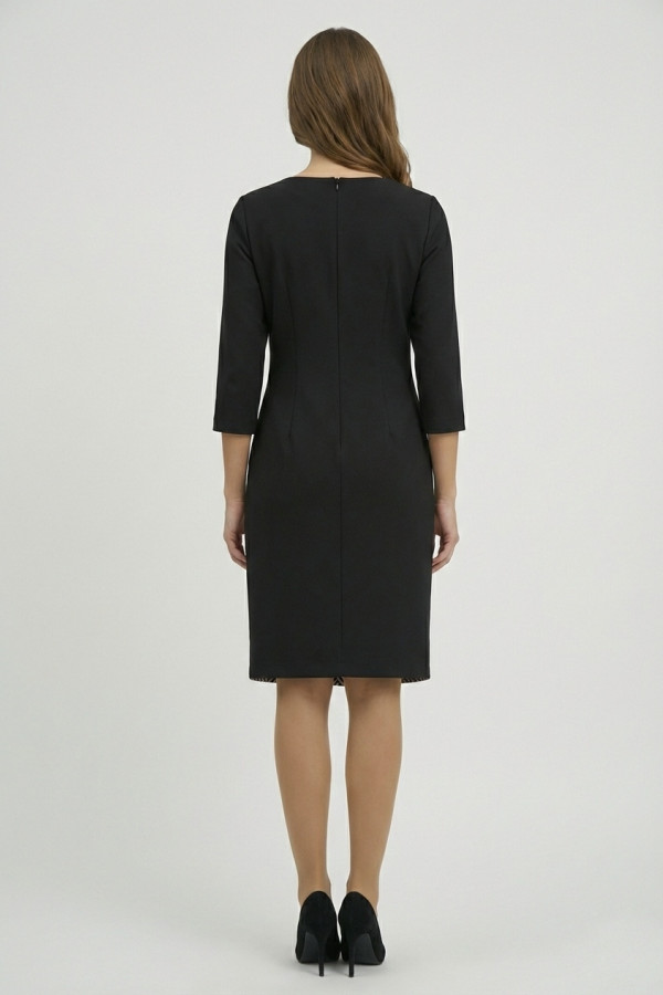 VAGIAS ΓΥΝΑΙΚΕΙΟ ΦΟΡΕΜΑ MIDI ΜΕ 3/4 ΜΑΝΙΚΙΑ ΚΑΙ ΓΕΩΜΕΤΡΙΚΌ ΕΜΠΡΙΜΕ ΜΑΥΡΟ 3630-25