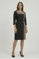 VAGIAS ΓΥΝΑΙΚΕΙΟ ΦΟΡΕΜΑ MIDI ΜΕ 3/4 ΜΑΝΙΚΙΑ ΚΑΙ ΓΕΩΜΕΤΡΙΚΌ ΕΜΠΡΙΜΕ ΜΑΥΡΟ 3630-25