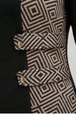 VAGIAS ΓΥΝΑΙΚΕΙΟ ΦΟΡΕΜΑ MIDI ΜΕ 3/4 ΜΑΝΙΚΙΑ ΚΑΙ ΓΕΩΜΕΤΡΙΚΌ ΕΜΠΡΙΜΕ ΜΑΥΡΟ 3630-25