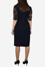 VAGIAS ΓΥΝΑΙΚΕΙΟ ΦΟΡΕΜΑ ΜΕ ΜΑΝΙΚΙΑ ANIMAL PRINT ΜΑΥΡΟ 2792-22