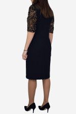 VAGIAS ΓΥΝΑΙΚΕΙΟ ΦΟΡΕΜΑ ΜΕ ΜΑΝΙΚΙΑ ANIMAL PRINT ΜΑΥΡΟ 2792-22