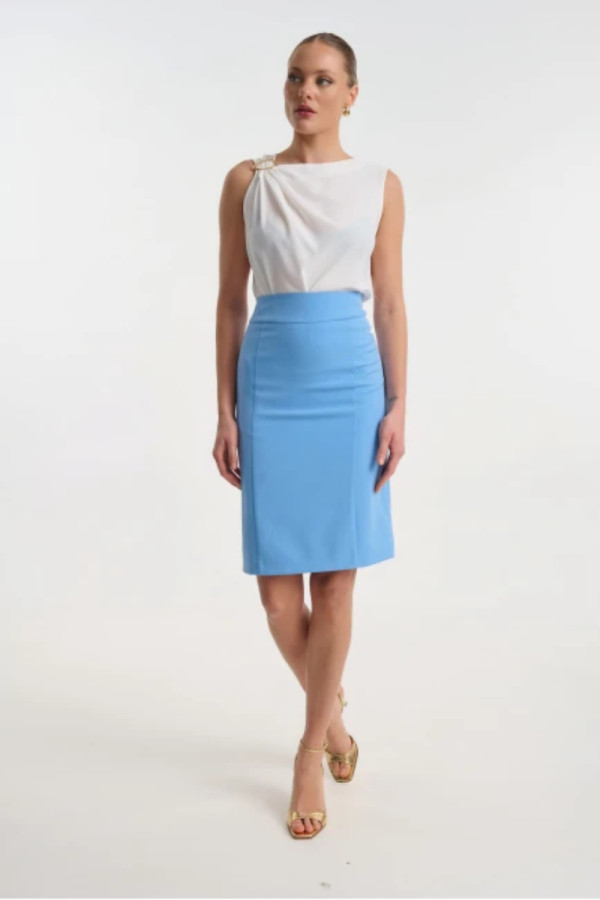 Γυναικεία φούστα σιελ Fibes pencil σε κρεπ ελαστικό 04-8105