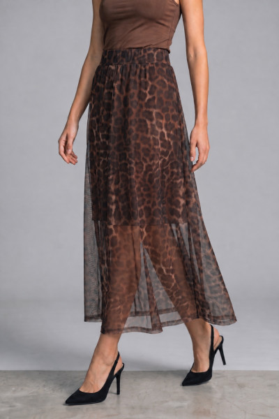 Γυναικεία μακριά φούστα από τούλι με animal print 27927004B