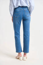 Γυναικείο Jean παντελόνι Fibes μπλε Regular Fit με ελαστικότητα 04-8136