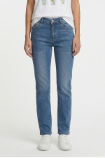 Γυναικείο jean μπλε βαμβακερό με ελαστικότητα regular fit Miss Good 26-5507 Γυναικείο jean μπλε βαμβακερό με ελαστικότητα regular fit Miss Good 26-5507