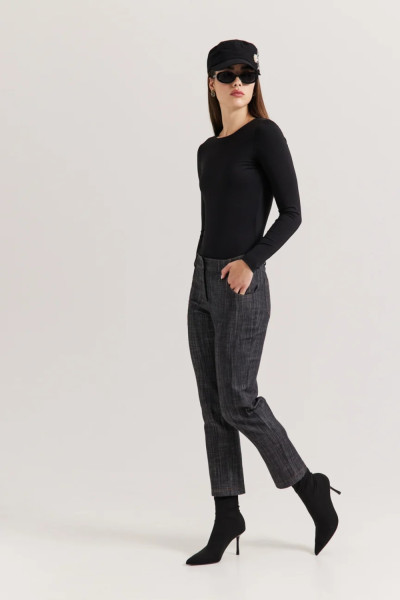 Γυναικείο denim παντελόνι Enzzo μαύρο σε ίσια γραμμή Haven 262094