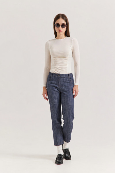 Γυναικείο denim παντελόνι Enzzo μπλε σε ίσια γραμμή Haven 262094
