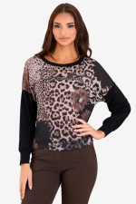 DERPOULI ΓΥΝΑΙΚΕΙΑ ΜΠΛΟΥΖΑ ΜΕ ANIMAL PRINT ΜΑΥΡΟ 1.10.27496 DERPOULI ΓΥΝΑΙΚΕΙΑ ΜΠΛΟΥΖΑ ΜΕ ANIMAL PRINT ΜΑΥΡΟ 1.10.27496