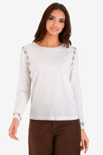 DERPOULI ΓΥΝΑΙΚΕΙΑ ΜΠΛΟΥΖΑ ΜΕ ΤΡΟΥΚΣ ΜΟΝΟΧΡΩΜΗ ΕΚΡΟΥ 1.10.27499 DERPOULI ΓΥΝΑΙΚΕΙΑ ΜΠΛΟΥΖΑ ΜΕ ΤΡΟΥΚΣ ΜΟΝΟΧΡΩΜΗ ΕΚΡΟΥ 1.10.27499