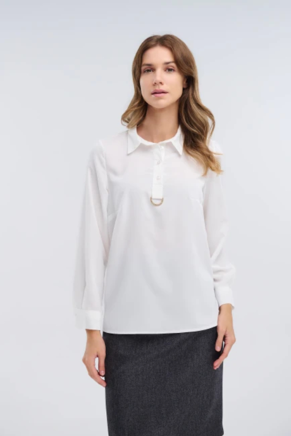 FIBES ΓΥΝΑΙΚΕΙΑ ΜΠΛΟΥΖΑ ΜΑΚΡΥΜΑΝΙΚΗ ΜΕ ΓΙΑΚΑ ΕΚΡΟΥ 03-7247