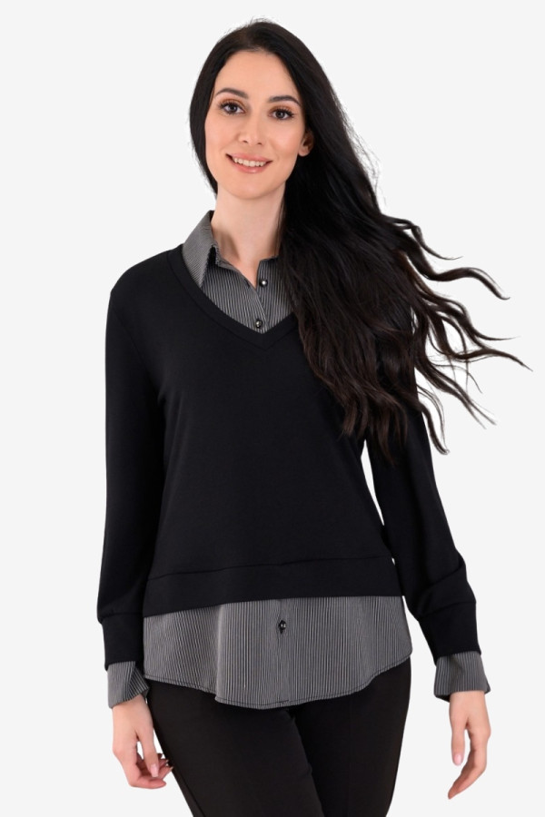 DERPOULI ΓΥΝΑΙΚΕΙΑ ΜΠΛΟΥΖΑ ΔΙΠΛΗ ΣΕ ΣΧΕΔΙΟ ΡΙΓΕ ΠΟΥΚΑΜΙΣΟ ΜΑΥΡΗ 1.10.27552 DERPOULI ΓΥΝΑΙΚΕΙΑ ΜΠΛΟΥΖΑ ΔΙΠΛΗ ΣΕ ΣΧΕΔΙΟ ΡΙΓΕ ΠΟΥΚΑΜΙΣΟ ΜΑΥΡΗ 1.10.27552