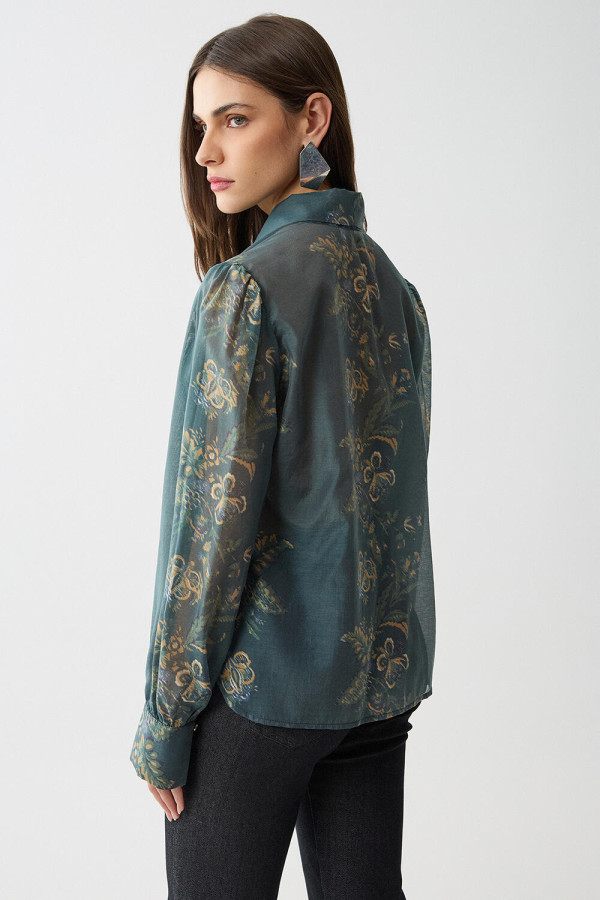 BILL COST ΓΥΝΑΙΚΕΙΑ ΜΠΛΟΥΖΑ FLORAL ΜΕ ΦΟΥΛΑΡΙ ΛΑΔΙ 10-342245-0