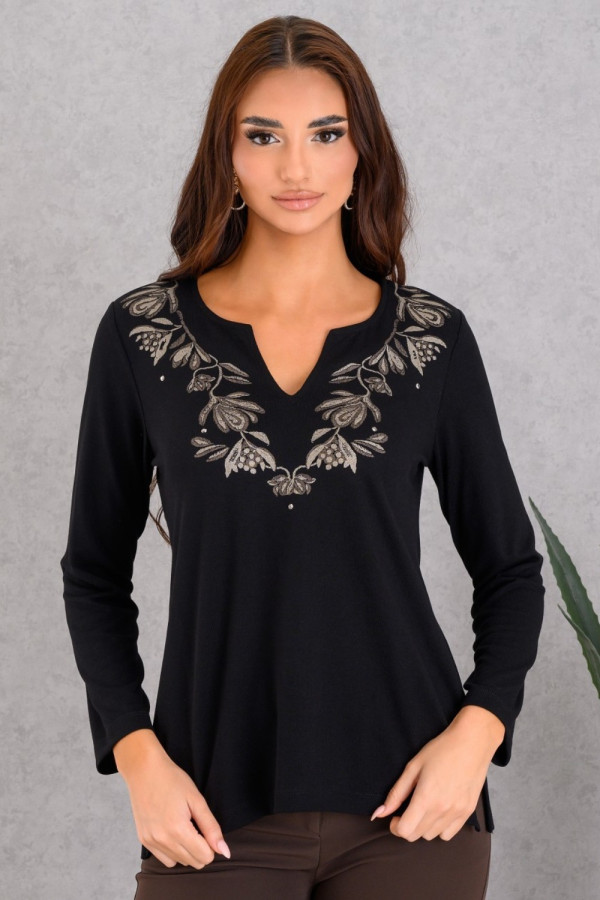 DERPOULI ΓΥΝΑΙΚΕΙΑ ΜΠΛΟΥΖΑ ΜΕ "V" ΚΑΙ ΤΥΠΩΜΑ ETHNIC ΜΑΥΡΟ 1.10.39215 DERPOULI ΓΥΝΑΙΚΕΙΑ ΜΠΛΟΥΖΑ ΜΕ "V" ΚΑΙ ΤΥΠΩΜΑ ETHNIC ΜΑΥΡΟ 1.10.39215