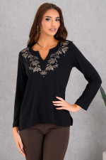 DERPOULI ΓΥΝΑΙΚΕΙΑ ΜΠΛΟΥΖΑ ΜΕ "V" ΚΑΙ ΤΥΠΩΜΑ ETHNIC ΜΑΥΡΟ 1.10.39215 DERPOULI ΓΥΝΑΙΚΕΙΑ ΜΠΛΟΥΖΑ ΜΕ "V" ΚΑΙ ΤΥΠΩΜΑ ETHNIC ΜΑΥΡΟ 1.10.39215